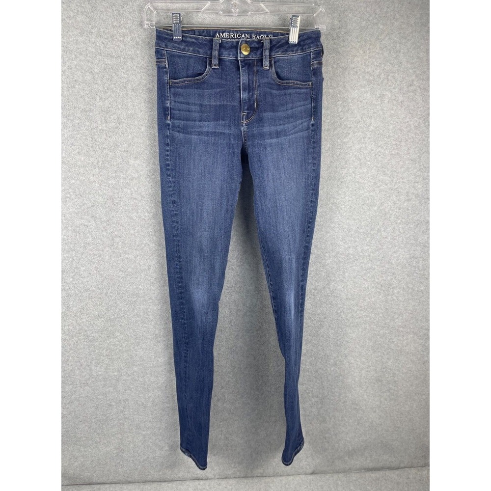 American Eagle Hi Rise Jegging Women's Size 0 Blue Jeans 360 Super Stretch